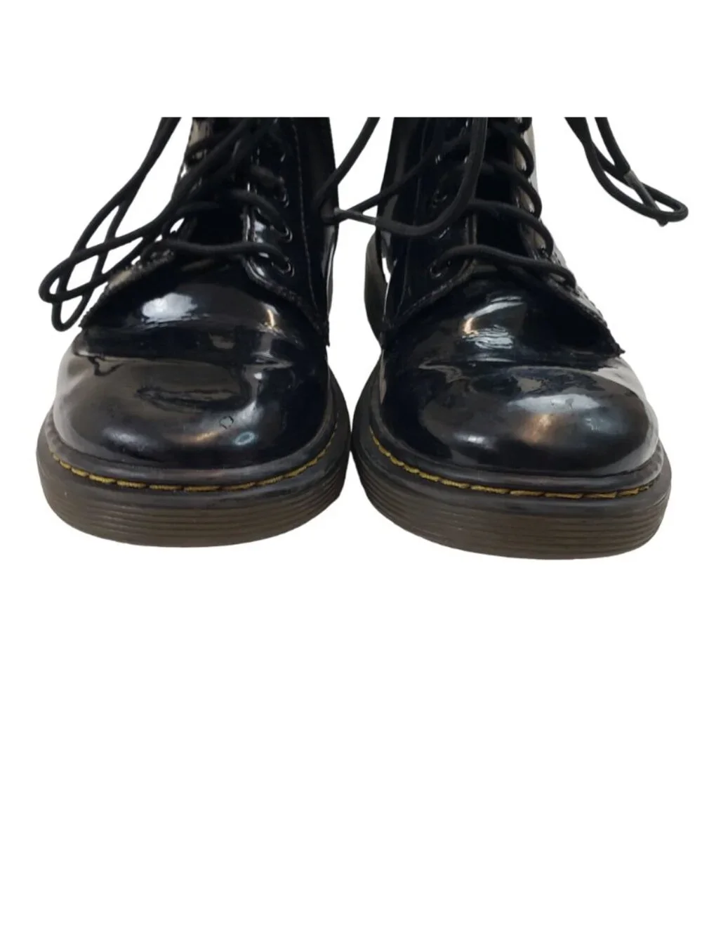 Dr. Martens 1460 J Delaney Black Patent Leather Boots Size Girl's 3